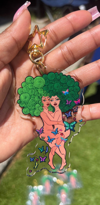 Keychain "Grow with Me" painting with Star Accessory
