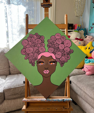 "Girl with Bop Bunz" Canvas Print