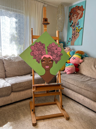 "Girl with Bop Bunz" Canvas Print