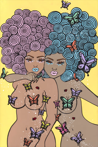"Butterfly Twins" original painting 24x36"